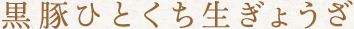 黒豚ひとくち生ぎょうざ
